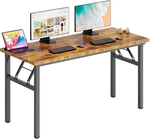 Miniatura 45 de DlandHome - Mesa plegable para computadora de 47 pulgadas, escritorio portátil, mesa de actividades, mesa de conferencias, escritorio de oficina