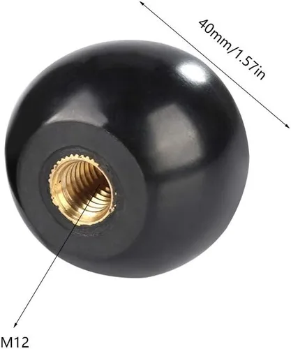Miniatura 3 de ViaGasaFamido Pomo de bola roscado rosca hembra 1.575 in de diámetro Pomo de palanca de bola de cobre Inserción de máquina Manija de máquina Ruedas
