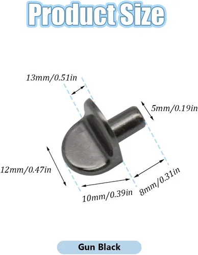 Miniatura 2 de 50 clavijas en forma de L para estantes de gabinete de 0.197 in, estilo soporte, clavijas de soporte para estantes de muebles (XL/negro pistola)