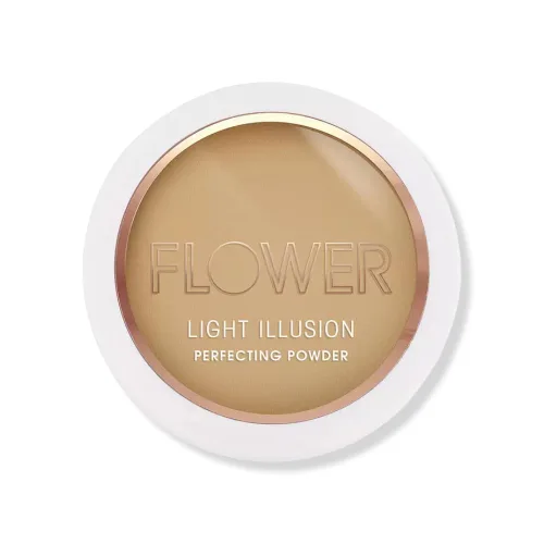 FLOWER Beauty By Drew Barrymore Light Illusion Perfecting Powder - Base en polvo + polvo fijador para maquillaje - Cobertura media construible -