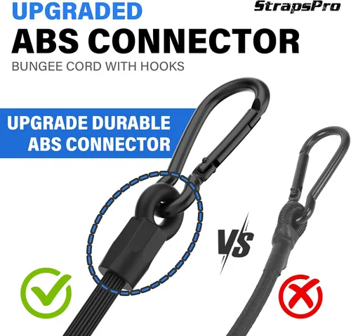 Miniatura 2 de Cordones Elásticos con Ganchos, Cordones Elásticos de 12 Pulgadas Mejorados con Ganchos de Mosquetón, Cuerda Elástica Extra Fuerte UV Resistente