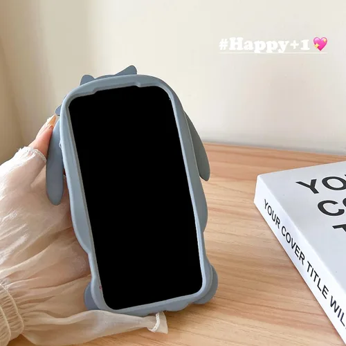 Miniatura 4 de Funda para iPhone 13 Pro Max, Fundas de Teléfono 3D Kawaii Divertidas Lindas de Caricatura Burro Gris Funda de Gel de Silicona Suave con Protección