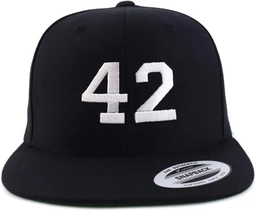 Miniatura 2 de Trendy Apparel Shop Gorra de béisbol bordada con pico plano bordado de hilo blanco número 42
