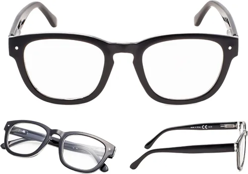 Miniatura 2 de LUR Lentes de lectura para hombre 1.0 clásicos cuadrados lectores 4 paquetes tramposos cómodas bisagras de resorte/diseño elegante