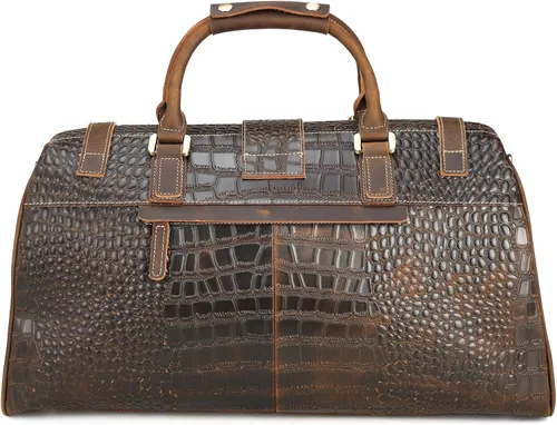 Miniatura 9 de Polare - Bolsa de lona elegante para hombre, 21 pulgadas, de piel de vaca, para viajes, Marrón
