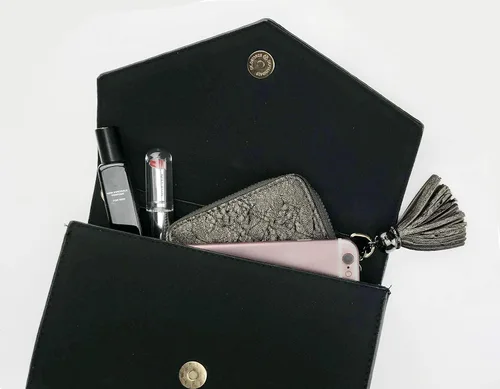 Miniatura 6 de HOXIS Bolso de hombro minimalista con cadena de embrague de noche para mujer, bolso de gamuza de cuero sintético