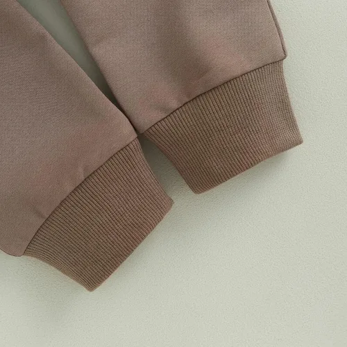 Miniatura 41 de Conjunto de 2 piezas de sudadera de manga larga con cuello redondo y pantalones casuales para bebés y niños pequeños