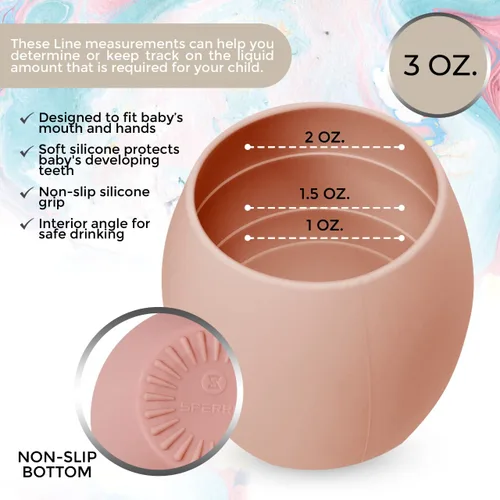 Miniatura 2 de Taza de silicona para bebé, taza de entrenamiento para niños pequeños, taza abierta para el destete LED de bebé, paquete de 2 tazas para bebés sin