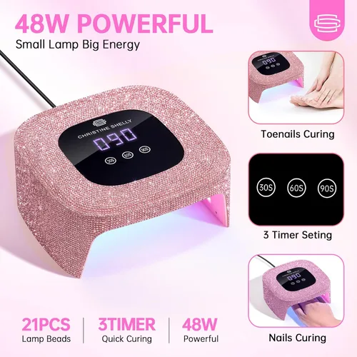 Miniatura 3 de UV Nail Lamp, UV Light for Gel Nails,48W Plug-in Mini Diamond Nail Lamp Nail Dryer with Touch Control Auto Sensor and 3 Timer Settings Nail Light