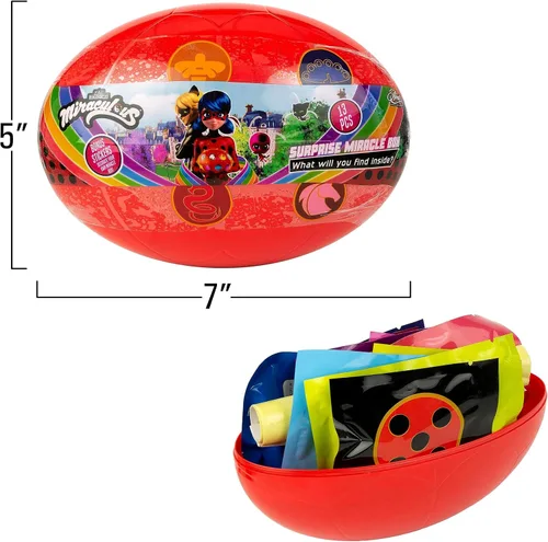 Miniatura 5 de Miraculous Caja de 13 piezas sorpresa milagrosa – Zag Heroez temática de mariquita y gato negro juguetes sorpresa con calcomanías para niños