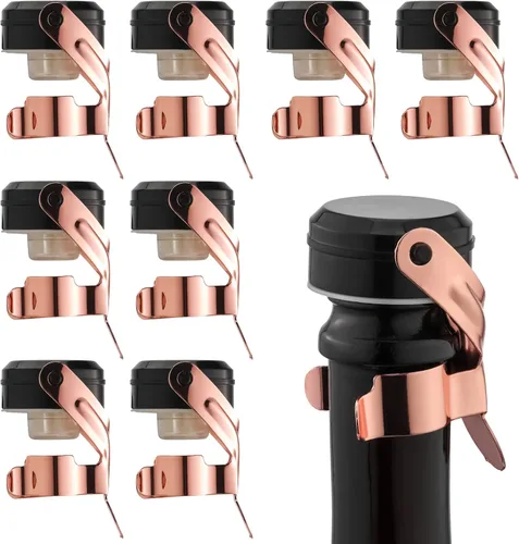 Miniatura 15 de WOTOR Tapones para botella de vino y champán de acero inoxidable con silicona de grado alimenticio, a prueba de fugas, se mantienen frescos