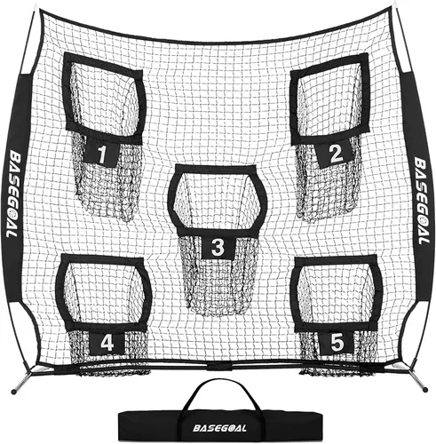 Miniatura 9 de BaseGoal Redes de Fútbol Americano para Lanzamiento, Objetivo de Fútbol Americano, Equipo de Entrenamiento de Quarterback con 5 Bolsillos Objetivo