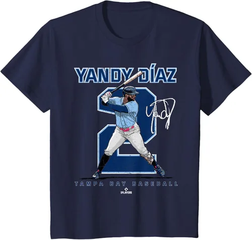 Miniatura 25 de Camiseta Number and Portrait Yandy Diaz Tampa Bay MLBPA, Negro