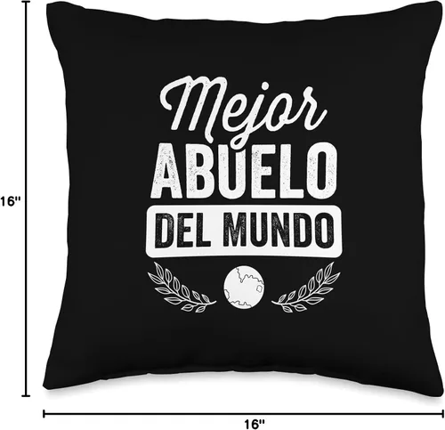 Miniatura 4 de Día del Padre Mexicano Español Hispanos Regalos Mejor Del Mundo Mexicanos Regalos para Abuelo Manta Almohada 16x16, Multicolor