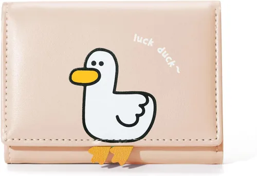 Miniatura 13 de Sunwel Fashion Monedero plegable con diseño de pato en 3D para niñas, con bolsillo para efectivo, tarjetero, monedero con ventana de identificación