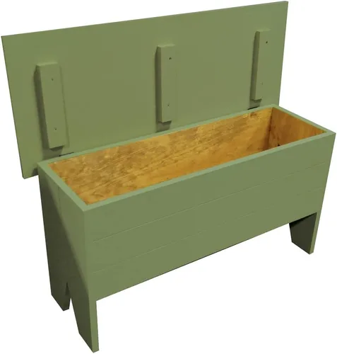 Miniatura 3 de Banco de almacenamiento de madera de 3 pies de largo (blanco cabaña)