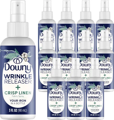 Downy Spray Quita Arrugas Tamaño de Viaje, Fórmula Todo en Uno, Elimina Arrugas, Estática y Olores, Aroma Fresco y Ligero, 3 Onzas Líquidas, Paquete