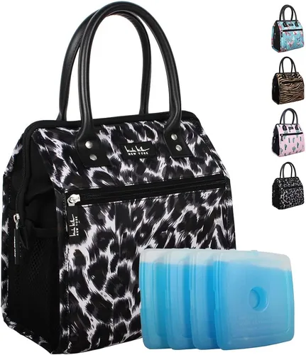 Miniatura 9 de Nicole Miller - Bolsa térmica para el almuerzo, bolsa térmica suave de gran apertura, bolsa de hielo para alimentos con soporte para botellas de Azul