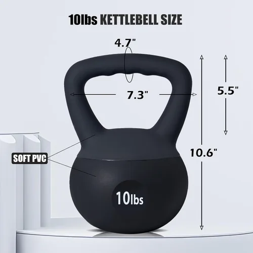 Miniatura 2 de DlandHome Pesas rusas para entrenamiento de fuerza, ideal para entrenamiento de cuerpo completo y entrenamiento de fuerza, mango de fácil agarre