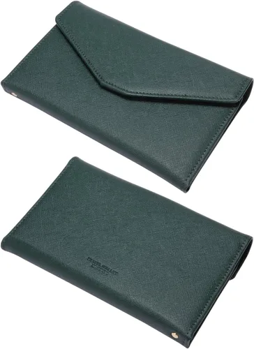 Miniatura 34 de Zoppen - Billetera de viaje con bloqueo RFID multiusos (Ver.4) Portatarjetas de pasaporte y vacunas, organizador de documentos de tres pliegues