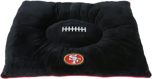 Miniatura 9 de NFL PET Bed - Cama de almohada de felpa suave y acogedora de Arizona Cardinals. Cama de fútbol para perros. Cama de colchón deportivo cálido