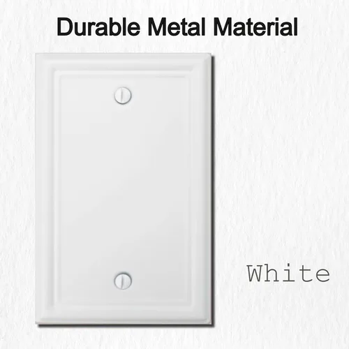 Miniatura 3 de OKAWYC Cubierta Individual de Interruptor de Luz en Blanco Luca Placa de Pared de Metal, Paquete de 4 Blanco 1 Gang, Cubierta de Interruptor de Luz