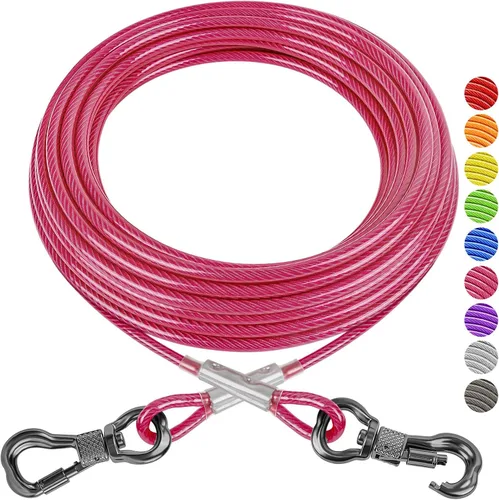 Miniatura 10 de XiaZ Cable de Amarre para Perros, Correas de Perro para Patio a Prueba de Masticación, Cable de Amarre Resistente para Perros Grandes de hasta 250