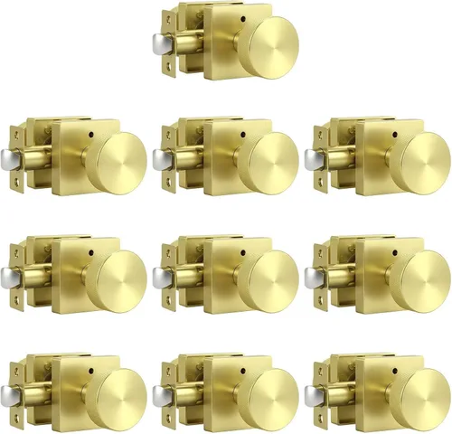 Miniatura 10 de Knobonly Paquete de 6 pomos de puerta negros para dormitorio y baño, pomos de puerta de privacidad interiores con cerradura, pomos de puerta