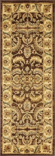 Miniatura 41 de Unique Loom - Colección Voyage - Alfombra redonda tradicional oriental, marrón, Polipropileno, Marrón/Azul Claro