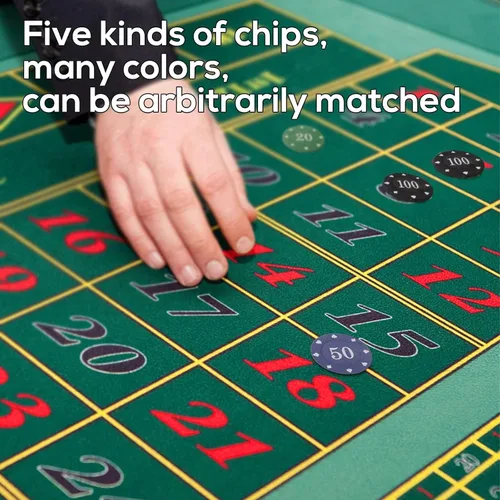 Miniatura 5 de Professional Poker Chips Set, Denomination Poker Chips with Dice Striped Pattern for Card Blackjack Games & Parties - 100 Pieces