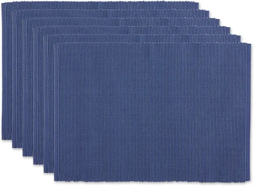 Miniatura 37 de DII - Juego de manteles individuales acanalados para uso diario 100% algodón, 13x19, gris, 6 piezas