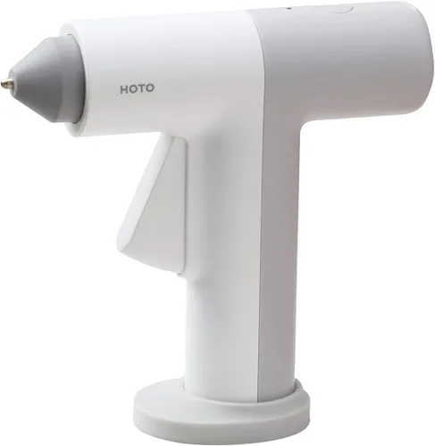 HOTO Pistola de pegamento caliente inalámbrica, 30 segundos de calentamiento rápido a baja temperatura, mini pistola de pegamento caliente, 10