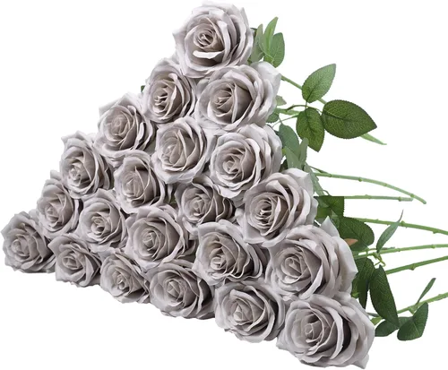 Miniatura 22 de LVEFIT 12 rosas artificiales de seda de color naranja quemado, ramo de rosas de seda de tallo largo para bodas, despedidas de soltera, fiestas