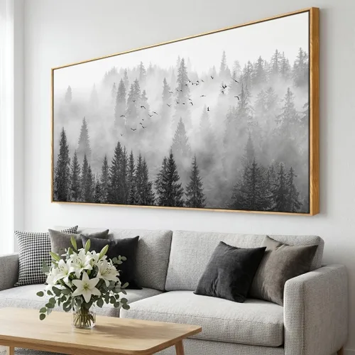 Miniatura 12 de Lienzo decorativo para pared de sala de estar, paisaje de bosque verde, sol sobre bosque, fotografía impresa en lienzo para decoración de pared
