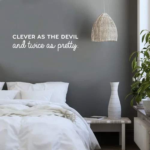 Miniatura 2 de Vinilo adhesivo de pared – Clever As The Devil And Twice As Pretty – 8 x 31.5 pulgadas – Moda Sarcástica divertida femenina inspiradora broma