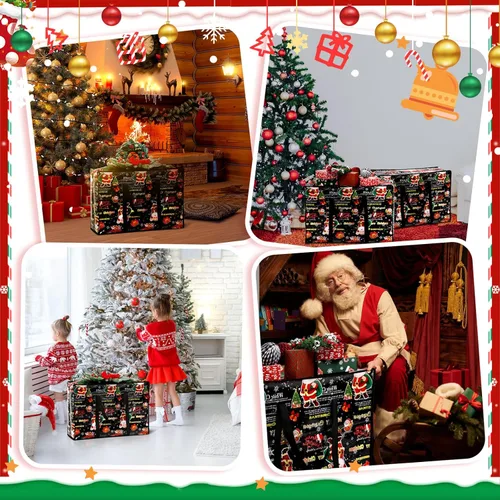 Miniatura 5 de 6 bolsas de almacenamiento de Navidad extra grandes, 27 x 20 pulgadas, organizador de alta resistencia, bolsa de almacenamiento de Navidad de gran