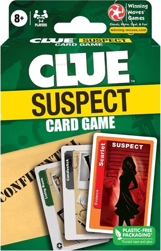 Miniatura 2 de Juego de cartas Clue Suspect - All the Fun of Clue - in Minutes!, por Winning Moves Games USA, Edición de juego de cartas portátil de la pista