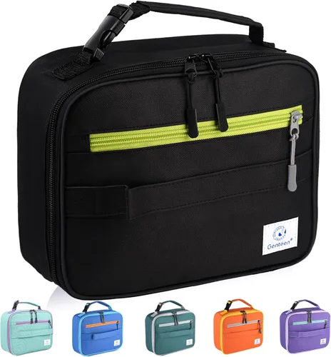 Miniatura 22 de Genteen Paquete de 2 bolsas de almuerzo suaves aisladas con doble cremallera, resistente, congelable y reutilizable para niños, hombres