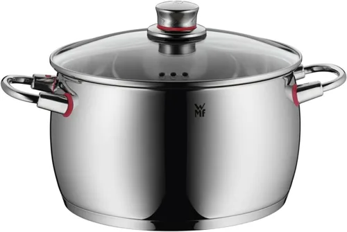 Miniatura 2 de WMF Juego de 4 utensilios de cocina de calidad con orificio de vapor, tapa de vidrio Cromargan de acero inoxidable cepillado, apto para todas