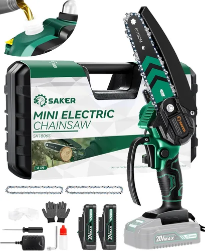 Miniatura 10 de Saker Mini Motosierra, Motosierras Eléctricas Portátiles Inalámbricas, Sierra de Cadena de Mano Tijeras de Podar Sierras de Cadena para Ramas