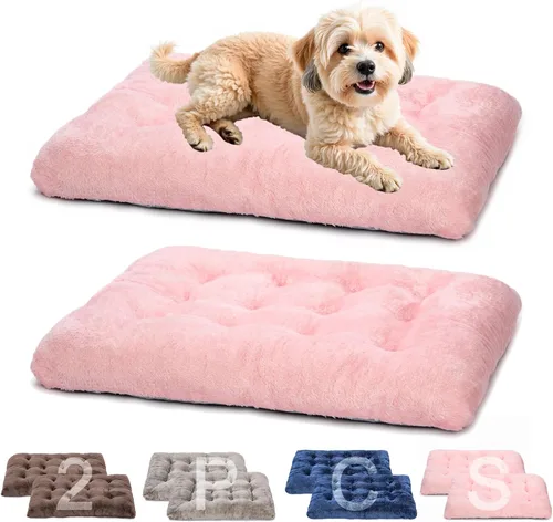 Miniatura 19 de POMIU Paquete de 2 camas lavables para perros, camas de felpa de lujo con antideslizante, lavable a máquina, tapete para dormir para perros grandes