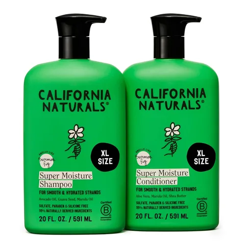 California Naturals - Juego de shampoo y acondicionador para cabello seco y dañado, cuidado capilar para mujeres y hombres, natural, vegano, sin