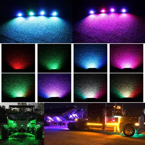 Miniatura 7 de Kits de luces LED RGB con control Bluetooth, impermeables, multicolor, luces LED de neón subterráneo, luces para camión, SUV, ATV, UTV, barco
