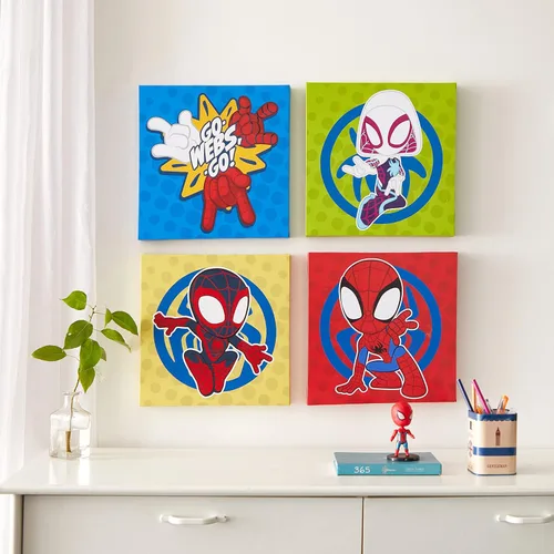 Miniatura 14 de Lienzo decorativo para pared de Marvel Spider-Man (4 piezas)