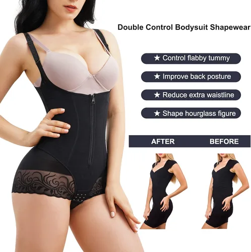 Miniatura 4 de Nebility Body de entrenamiento de cintura para mujer con doble control de abdomen faja moldeadora de cuerpo completo transpirable y suave corsé