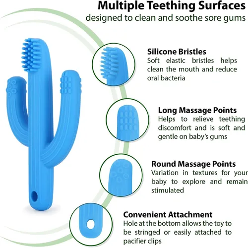 Miniatura 2 de Mordedor de cactus, juguetes de dentición para bebés, alivio del dolor, cepillo de dientes suave para bebés, niños pequeños, niños y niñas, orgánico