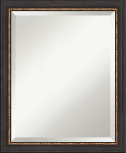 Amanti Art Espejo de baño de madera, espejo de pared negro Ashton para usar como espejo de tocador de baño sobre el fregadero (22.5 x 18.5
