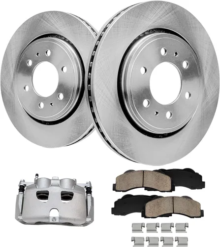 Miniatura 17 de Detroit Axle - Rotores de freno para Nissan NV2500 NV3500 NV1500 NV1500 2012-2021, repuesto de rotores de freno de disco: rotor delantero de 14.17