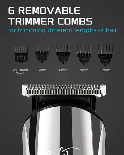 Miniatura 8 de Brightup Recortadora de Barba para Hombres - Maquinilla de Afeitar y Afeitadora Eléctrica, Juego de Recortadoras de Cabello Inalámbricas, Kit