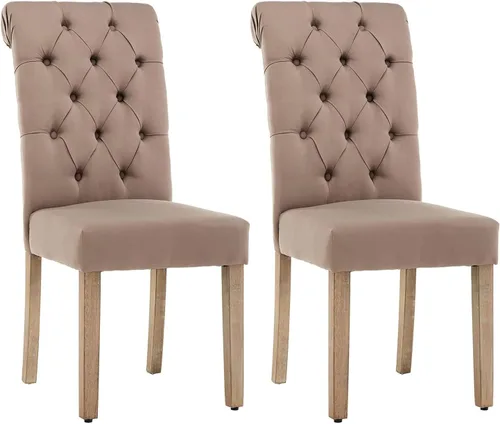Miniatura 17 de AC Pacific Natalie - Sillas de comedor copetudas, contemporáneas tapizadas para el hogar, cocina, asiento Parson sin brazos con parte superior